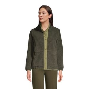 Sherpa Fleece Jacket in Moss Green